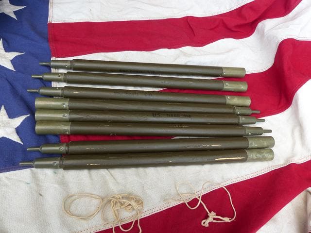 1968” 米軍実物 ナム戦 デッド!　テントポール　8本セット 軍幕 297