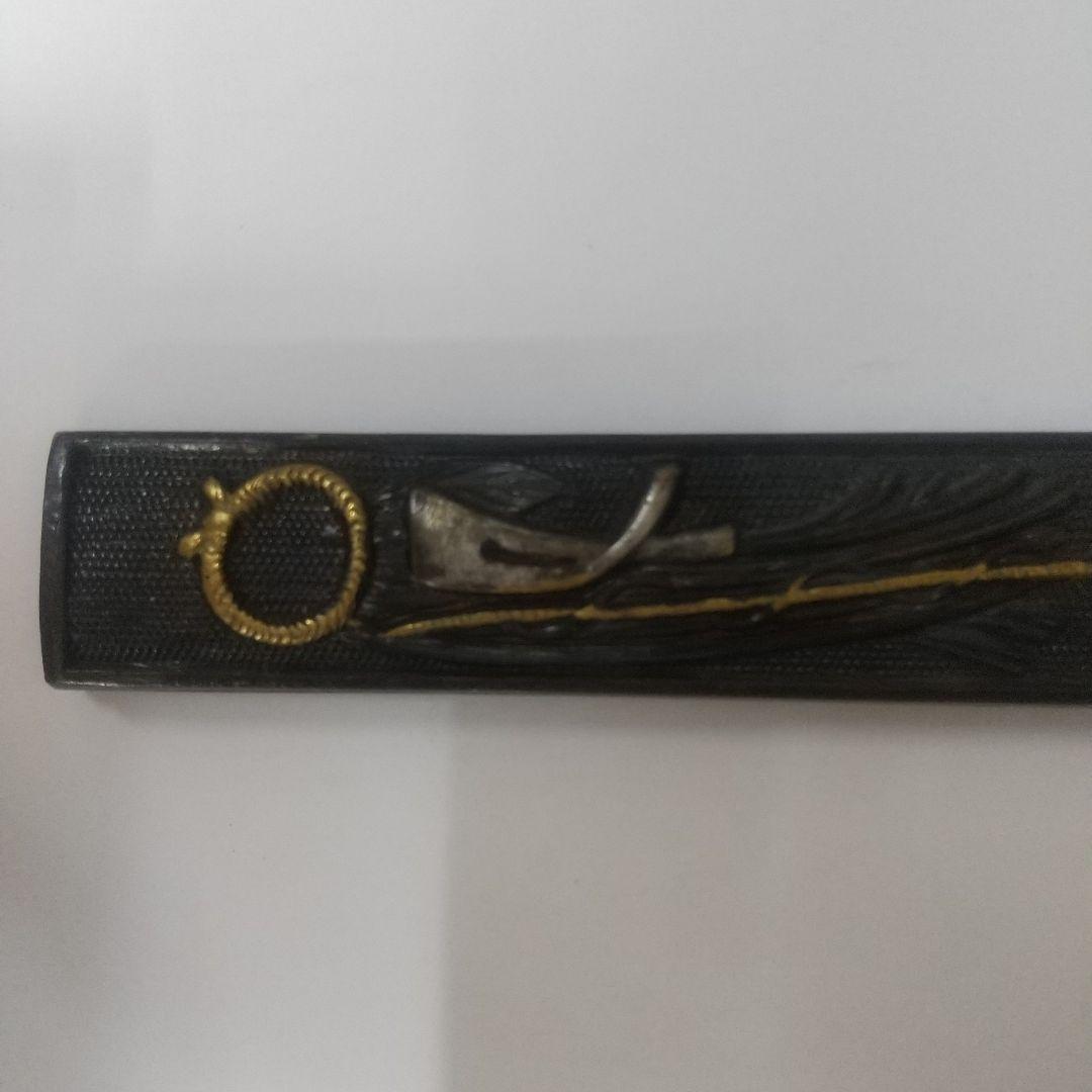 小刀　　銘　月山貞一造 　小柄　海老の図柄　刀装具　日本刀　小道具