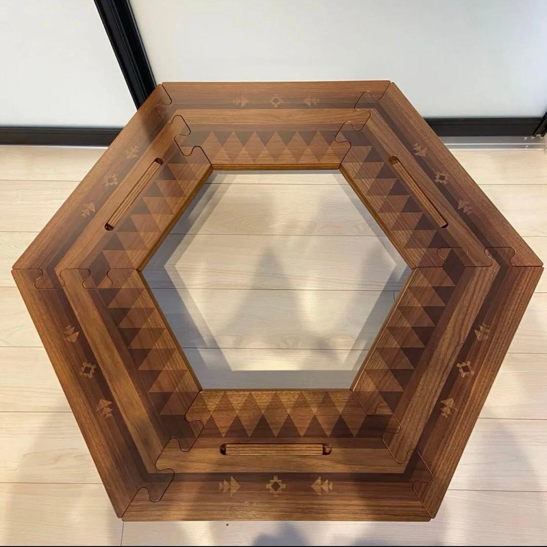 美品】TheArth クル次郎ンドル ウォルナット／ざぁ〜す ヘキサテーブル