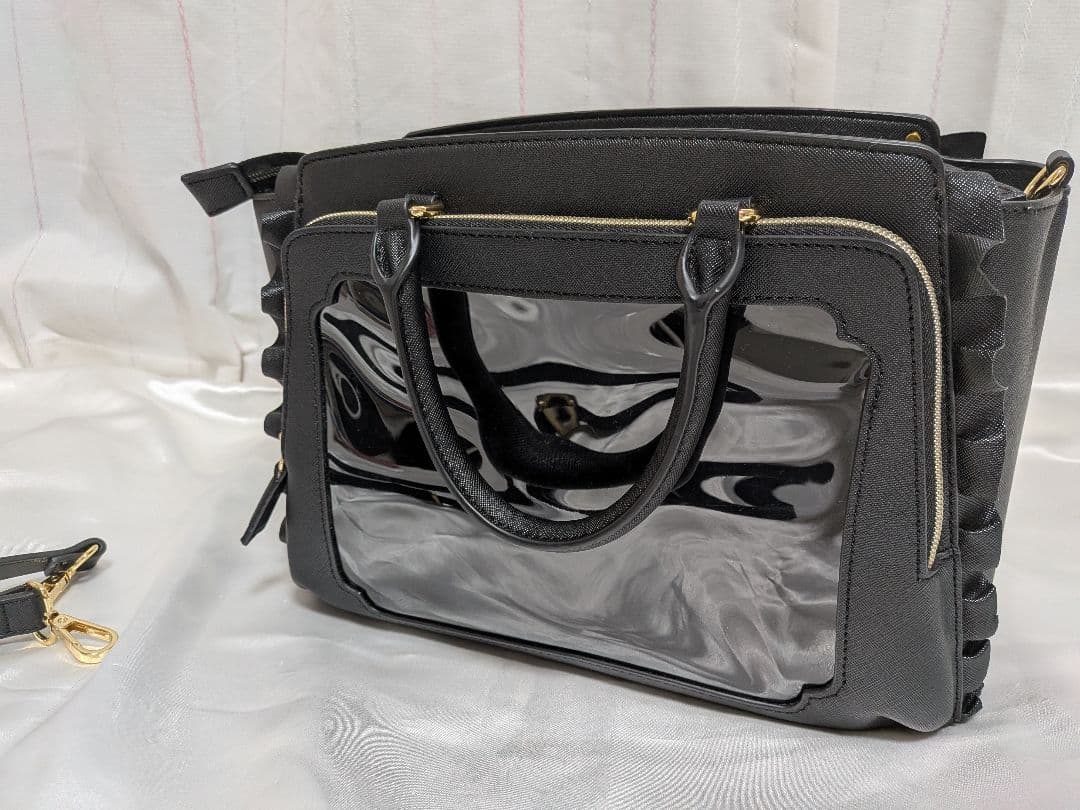 &chouette/クリアポケット付きスクエアトートバッグ 痛バ