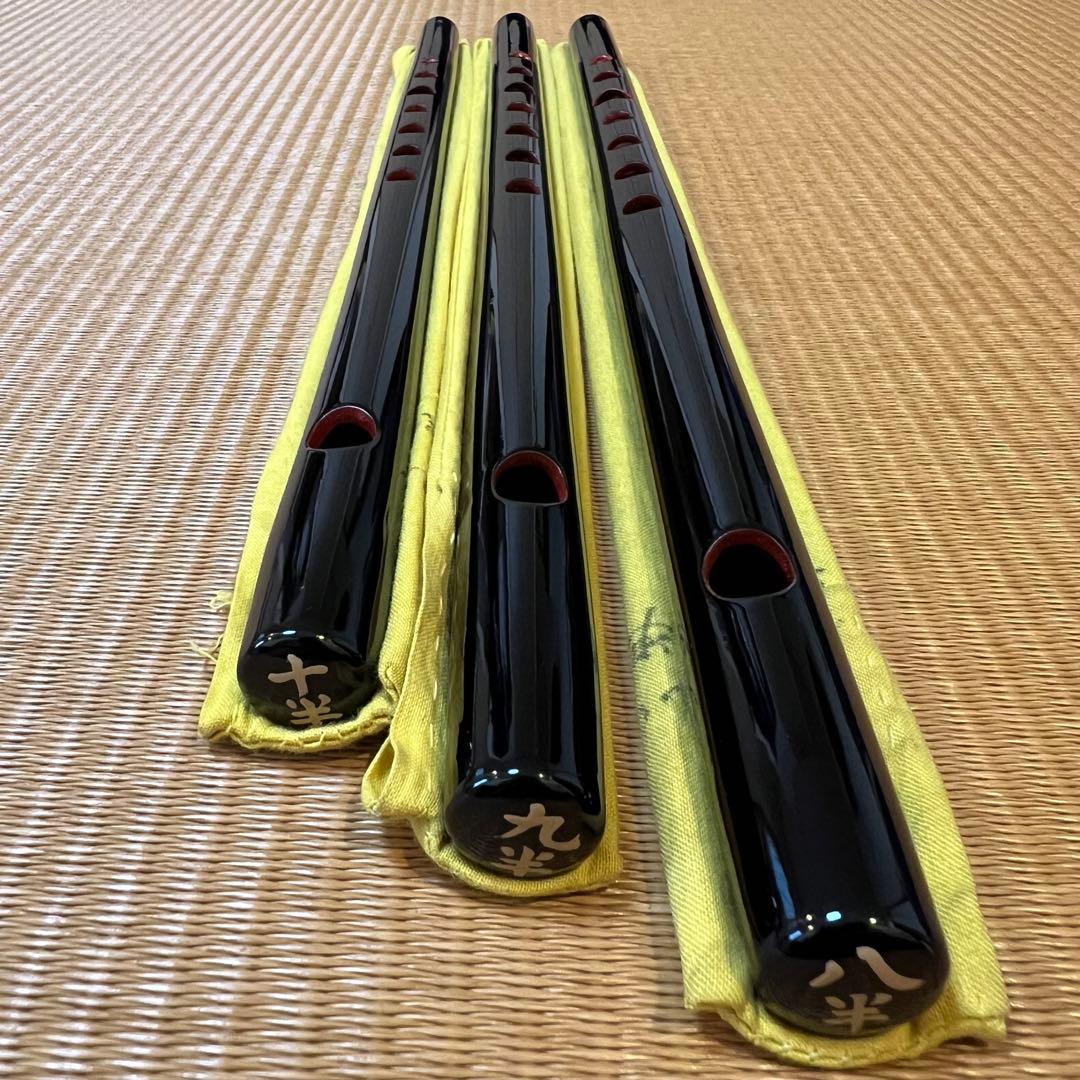 篠笛丸山 3・4・5本半調子 唄用（ドレミ調）黒漆塗 3