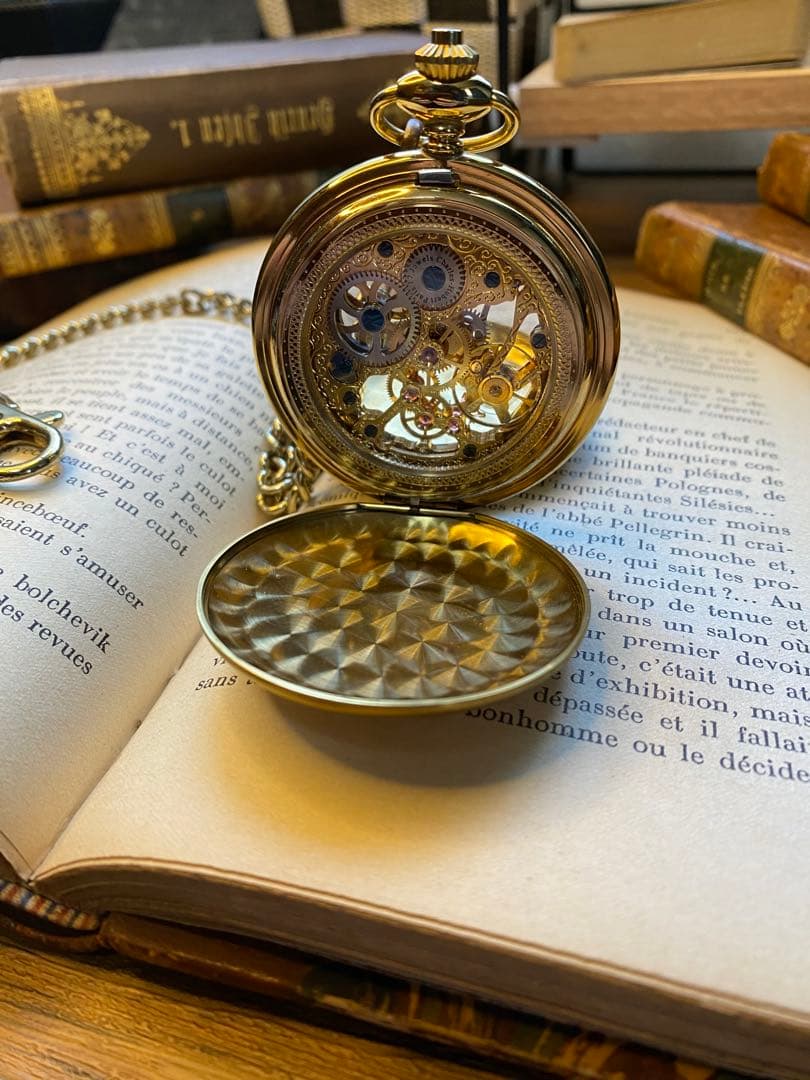 チャールズヒューバート ゴールド 懐中時計 金属製チェーン