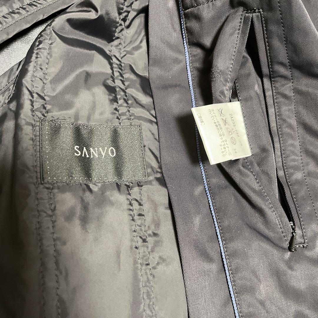 SANYO ライナー付きGORE-TEX ステンカラーコート LL 極美品 濃紺