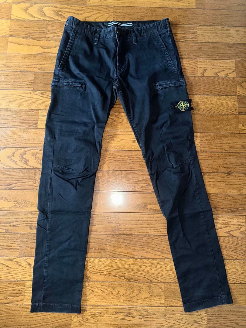 STONE  ブラックスキニーカーゴパンツ 32