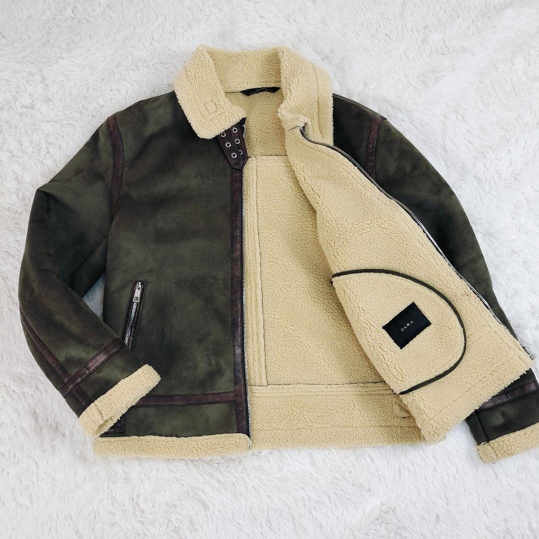 美品✨】ザラ ZARA フライトジャケット B-3 フェイクムートン カーキ