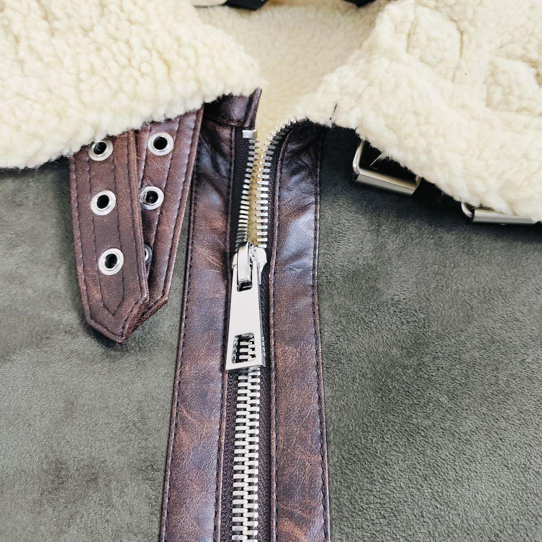 美品✨】ザラ ZARA フライトジャケット B-3 フェイクムートン カーキ