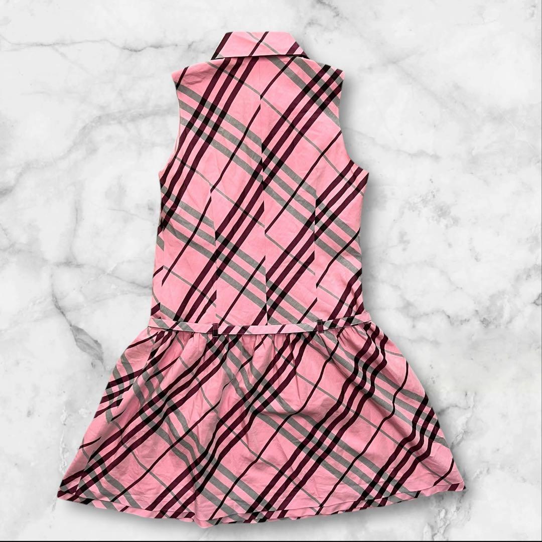 バーバリーブルーレーベル ワンピース M ノースリーブ チェック ベルト y2k