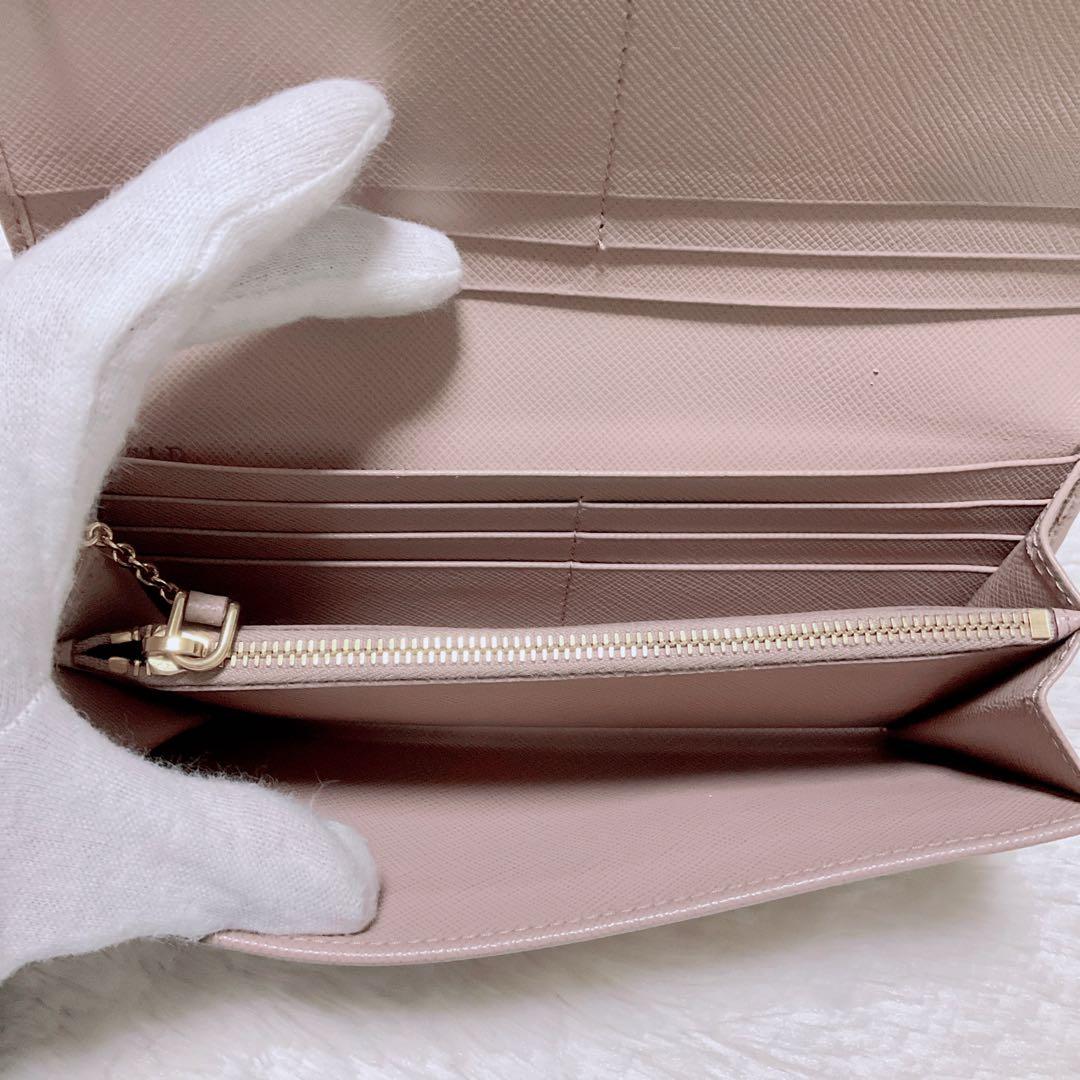 ♡極美品♡PRADA プラダ 三角ロゴ サフィアーノ ピンクベージュ パスケース