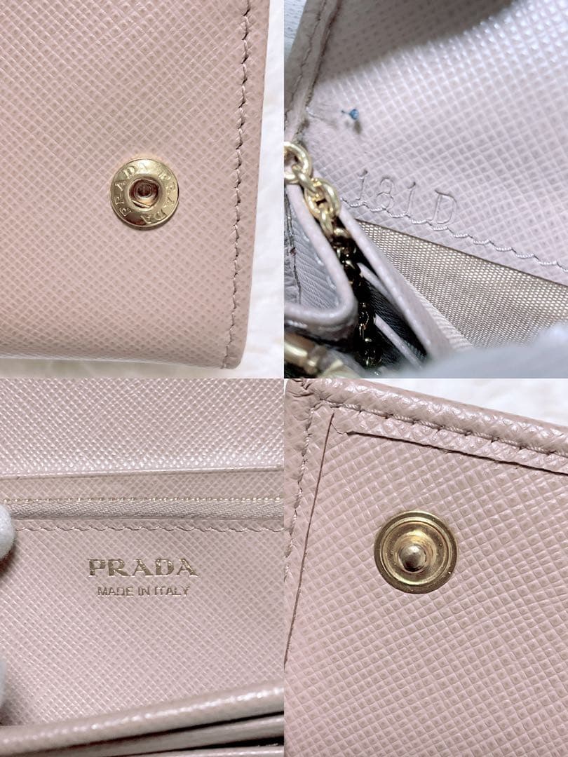♡極美品♡PRADA プラダ 三角ロゴ サフィアーノ ピンクベージュ パスケース