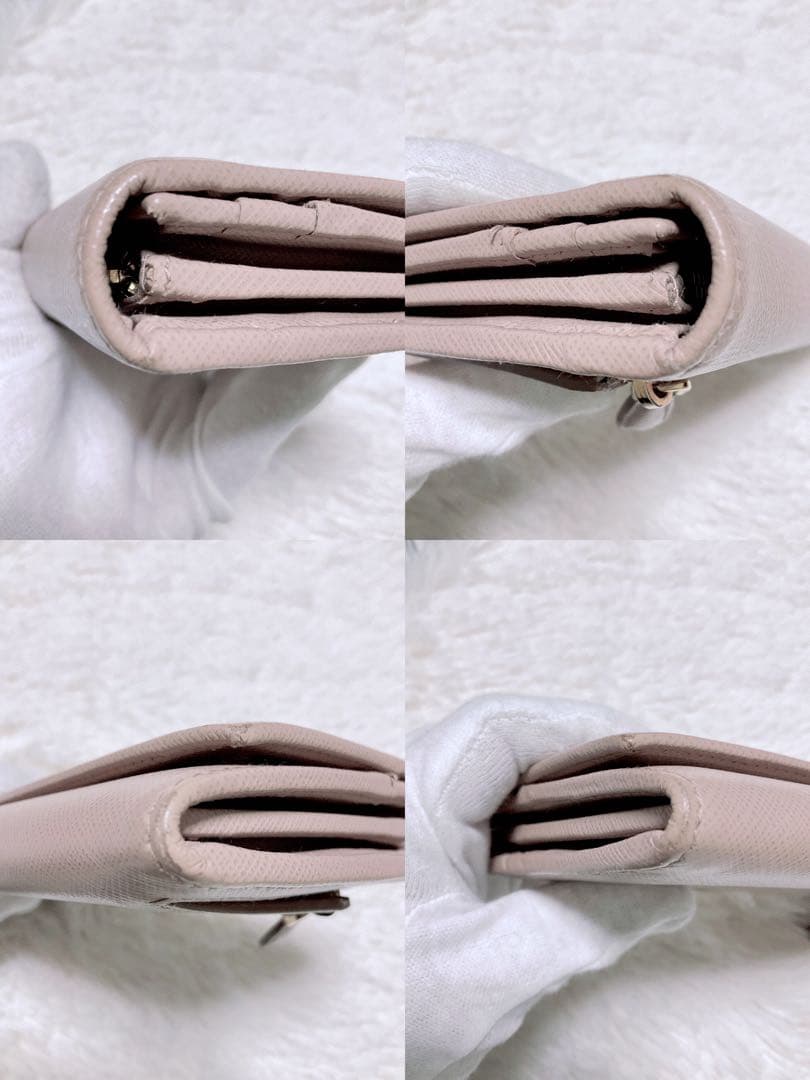 ♡極美品♡PRADA プラダ 三角ロゴ サフィアーノ ピンクベージュ パスケース
