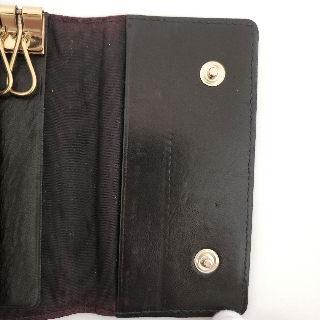 【美品】シャネル エンボスCOCOキャビアスキン 6連キーケース 黒〈K-013