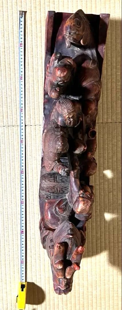 早い者勝ち！おめでたい　招福龍神　七福神のアンティーク彫刻