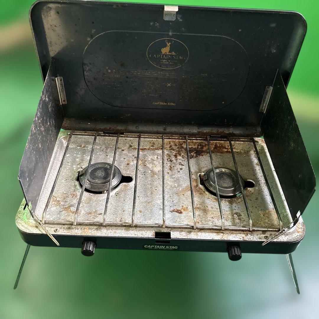 CAPTAIN STAG 2バーナーガスストーブ 三脚スタンド