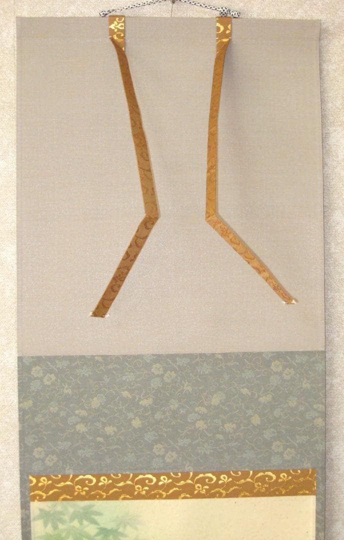 【真筆】茶掛　青楓の図 添翠色◆大徳寺派 芳徳禅寺 柳生紹尚 共箱・タトウ箱付