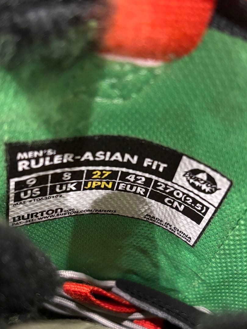 【ハ】Burton RULER-ASIAN FIT スノボブーツ 27cm