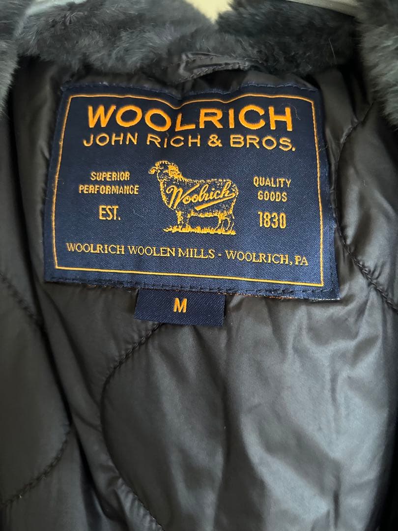 貴重Mサイズ【大柄さんに】ウールリッチ　ラビットファーライナー付きモッズコート