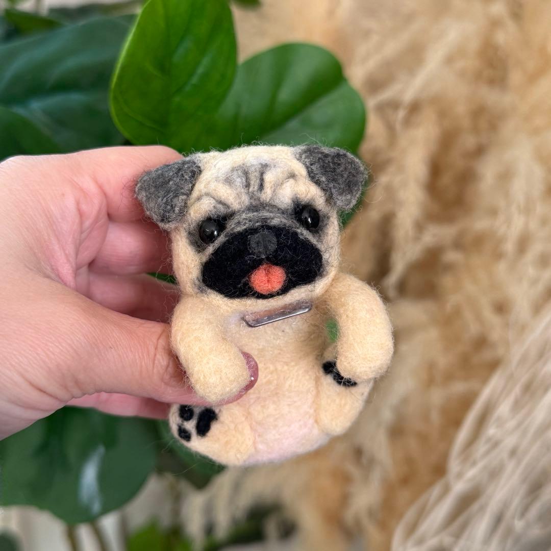 クリップペット 羊毛フェルト パグ 犬 わんこ うちの子 - メルカリ