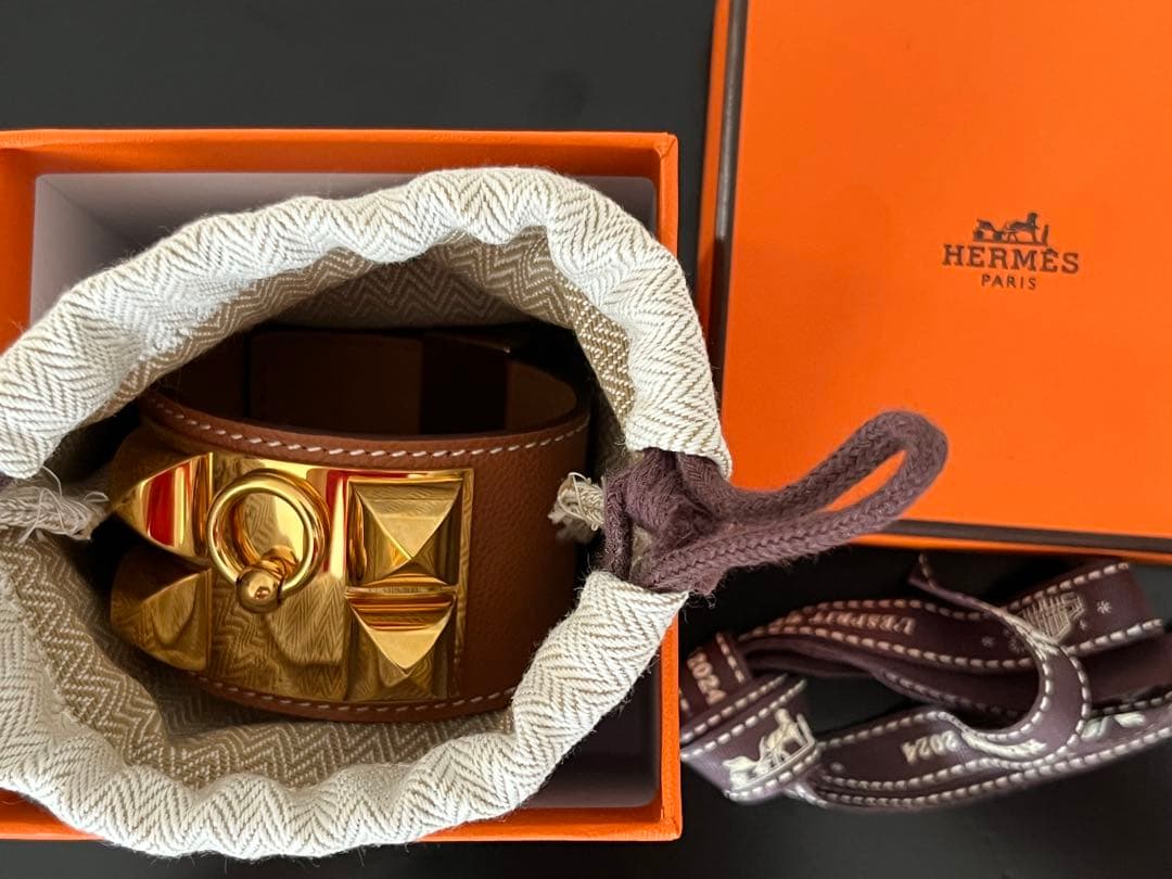 ⭐️美品　HERMES エルメス　レザーブレスレット　コリエドシアン　ゴールド