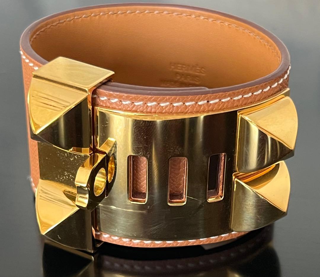 ⭐️美品　HERMES エルメス　レザーブレスレット　コリエドシアン　ゴールド