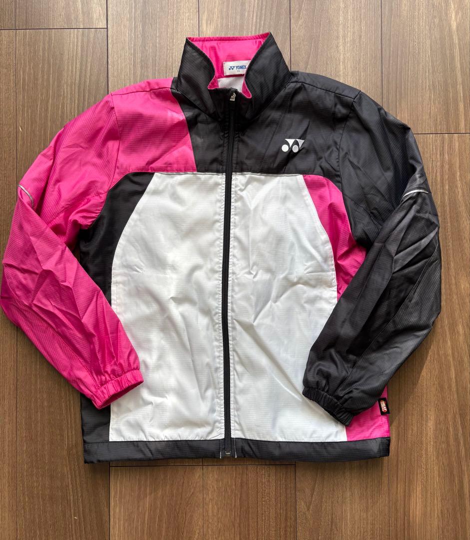 YONEX ウォームアップジャケット SS ピンク/黒 - メルカリ
