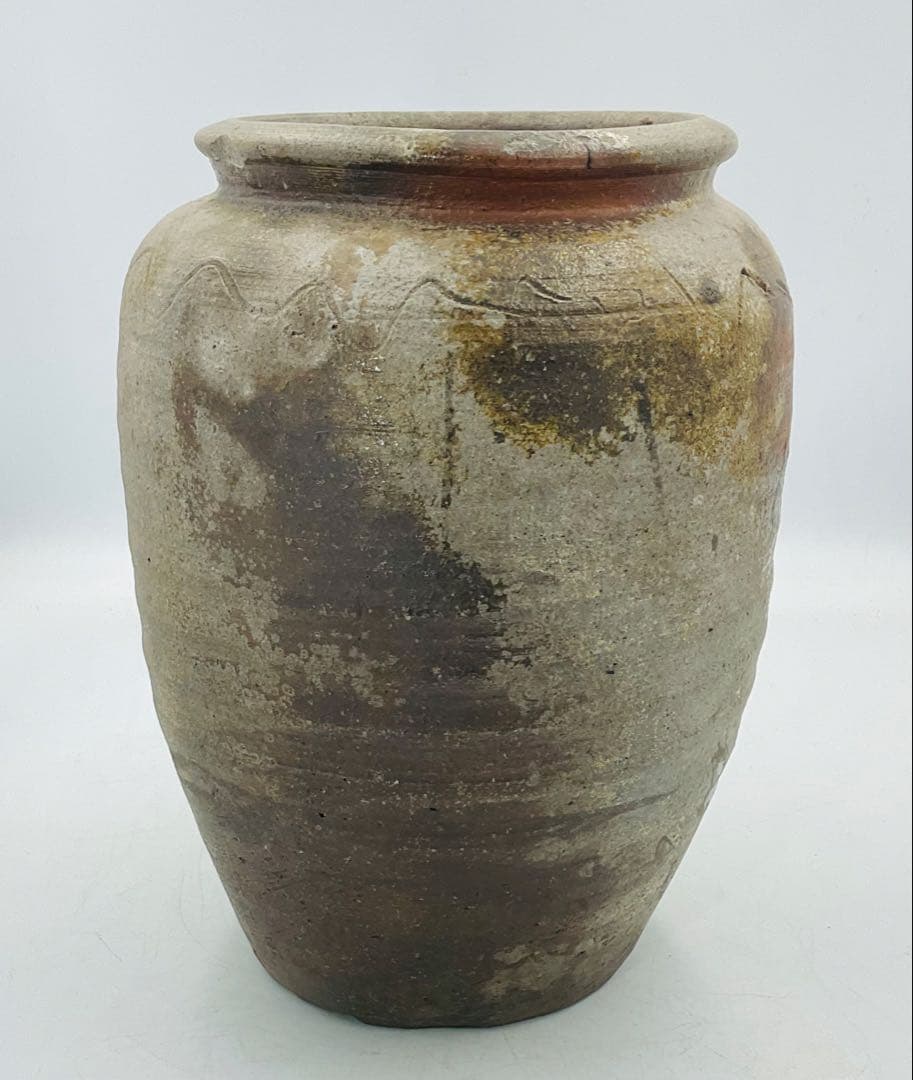 松代焼岡田窯 青釉薬片口 明治中期から大正初期頃 岡田の窯業】