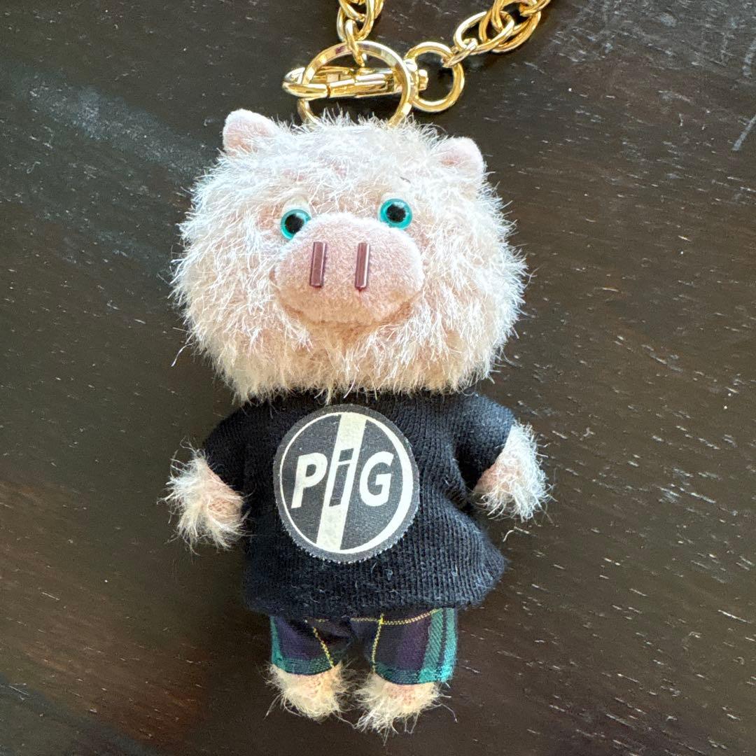 Tiny zoo 作家ハンドメンド ぬいぐるみ キーチェーン付き ぶたさん