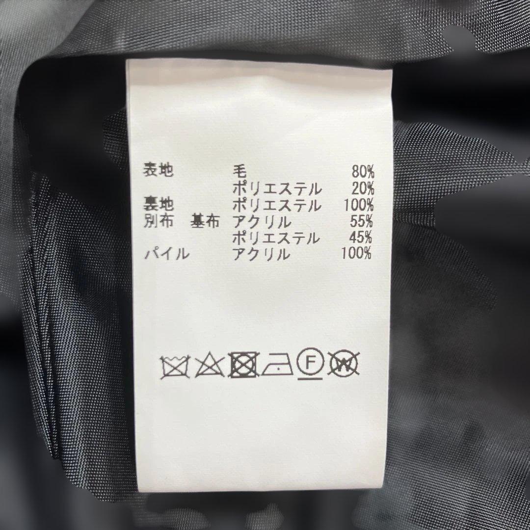 【試着のみ】ピンクハウス 黒 ファー使い マント/ケープコート/2022年 秋