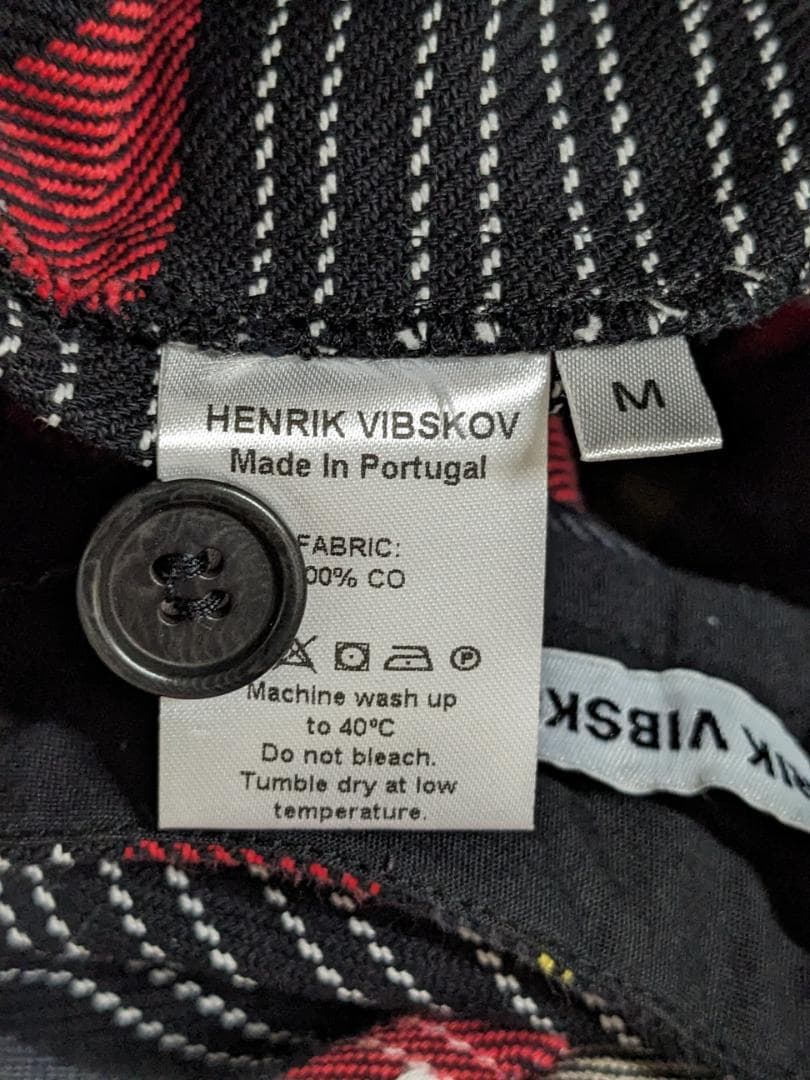 ヘンリックヴィブスコブ/袴チェックパンツ/ナンバリング ジャガード柄ワイドパンツ