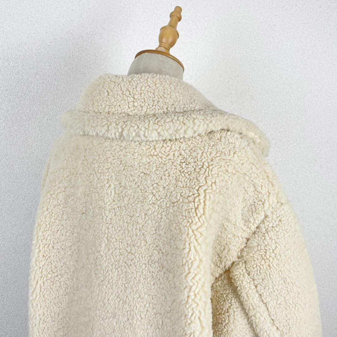 /mm様ZARAアイボリー ボア ロングコート テディベア