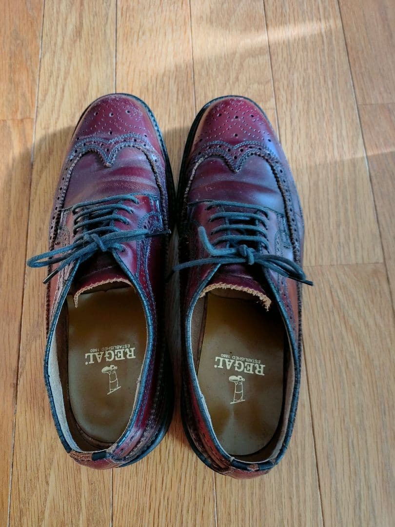 REGAL バーガンディ レザー ドレスシューズ - メルカリ
