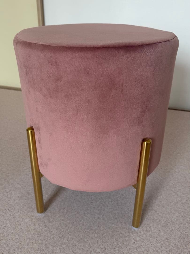 ピンク ベルベット スツール ゴールド脚 - メルカリ
