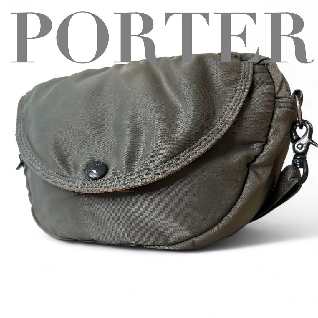 良品 ポーター タンカー シルバーグレー ハーフムーン ショルダー
