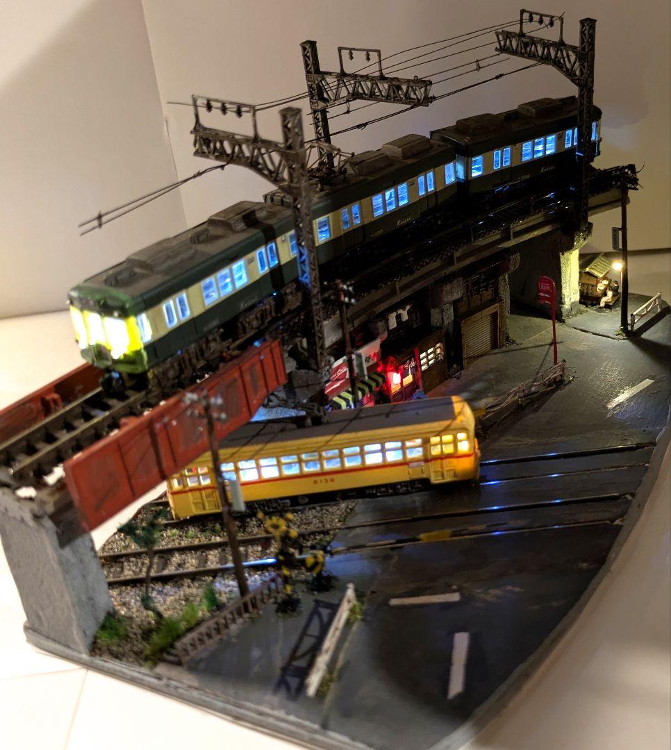 T*y様 Ｎゲージ・ミニジオラマ【昭和の京成町屋ガード下・都電のある情景】車両付