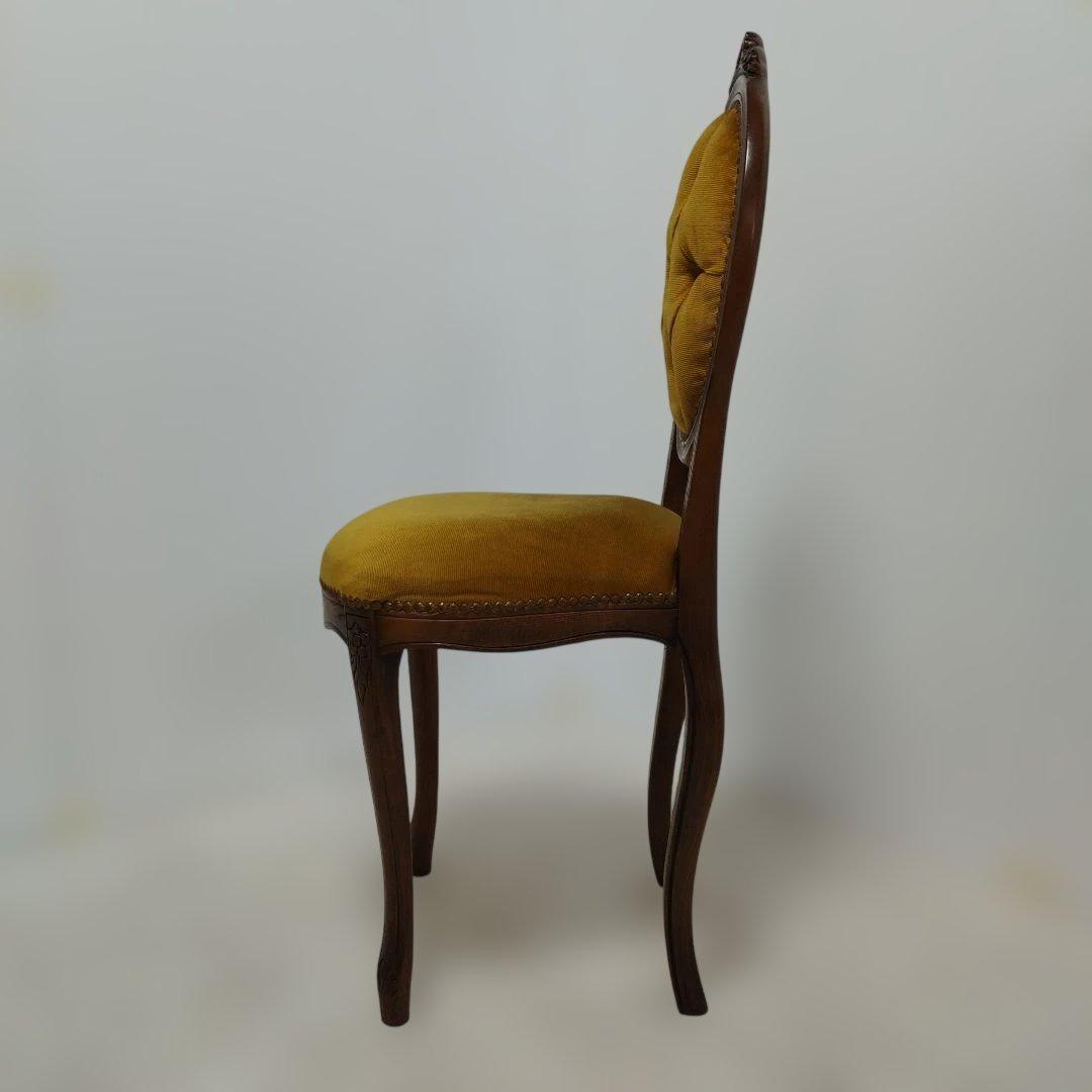 【引き取り歓迎】アンティーク調 ダイニングチェア 椅子 マスタード 猫足