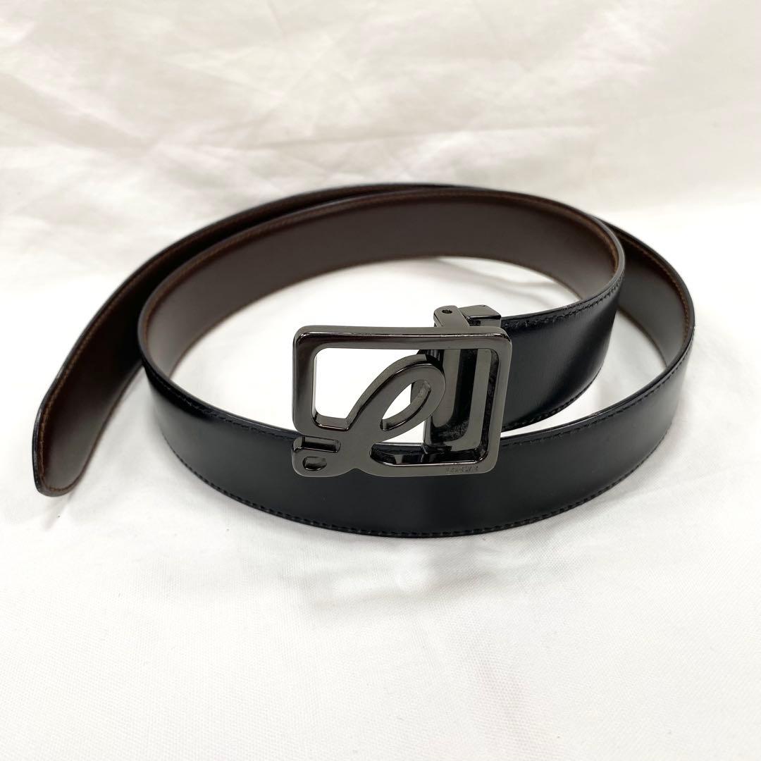 極美品✨ LOEWE ロエベ レザー ロゴバックル ベルト ブラック