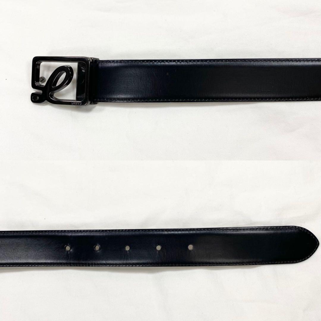 極美品✨ LOEWE ロエベ レザー ロゴバックル ベルト ブラック