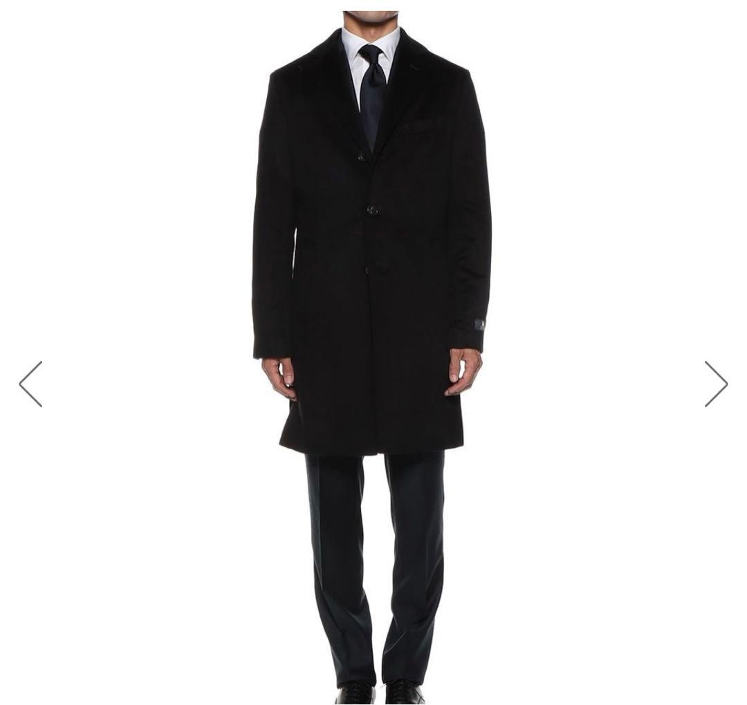 値下げ　未使用　バーニーズニューヨーク　カシミア100%コート48 ネイビー