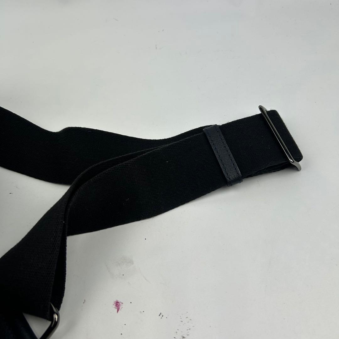 【美品】バーバリーブラックレーベル ショルダーバッグ オールレザー　チャーム　紺