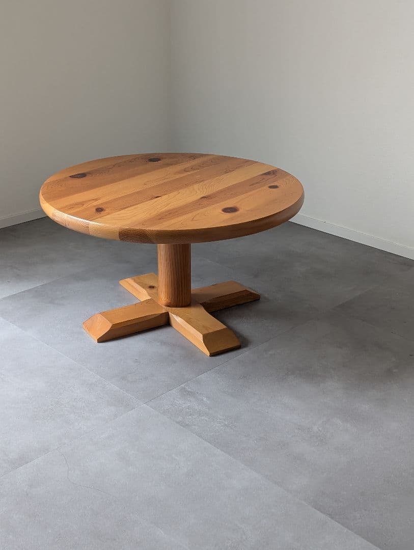 USED/無垢 パイン ラウンドローテーブル フレンチミッドセンチュリー 北欧