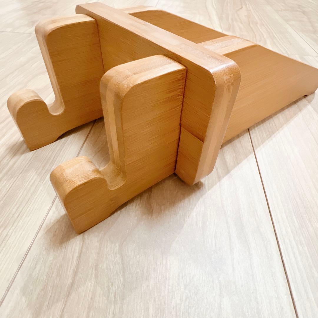 スケートボード フロアスタンド バンブー ディスプレイ ホルダー ナチュラル