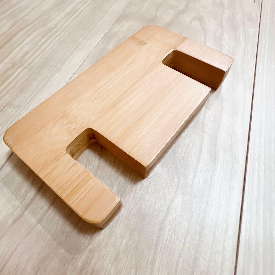 スケートボード フロアスタンド バンブー ディスプレイ ホルダー ナチュラル