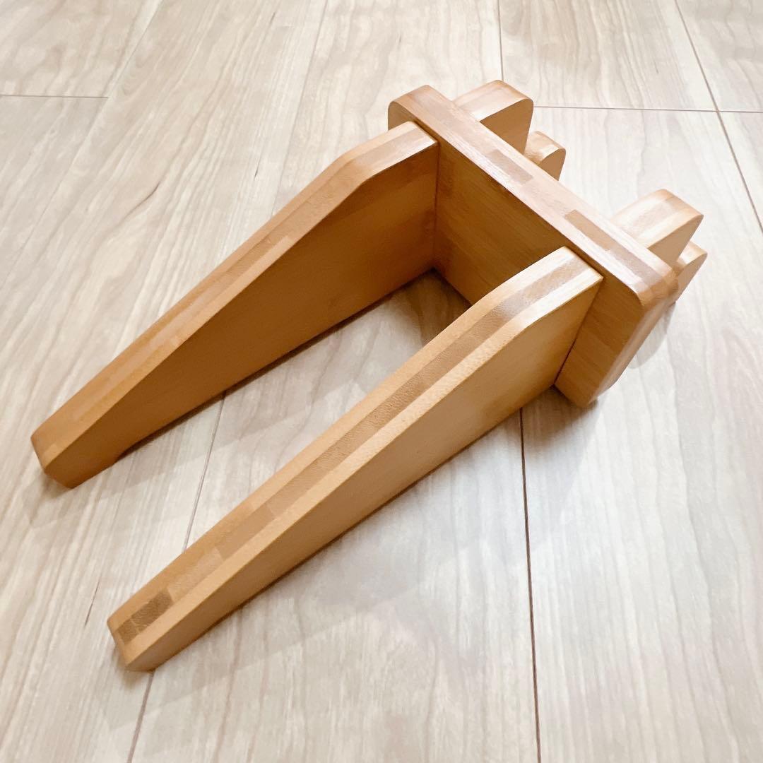 スケートボード フロアスタンド バンブー ディスプレイ ホルダー ナチュラル