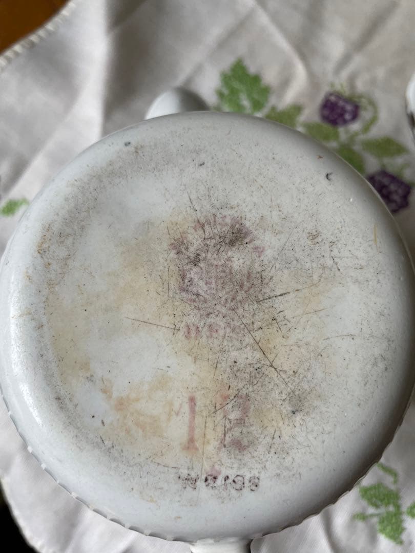 フランス　アンティーク　ホーロー　コーヒー　ティー　ポット　ガーランド　BB社