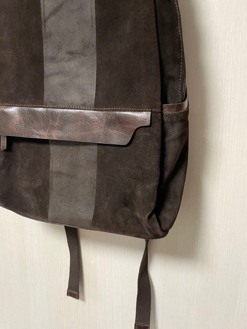 ZARA MANダークブラウン スエード リュック リアルレザー 本革