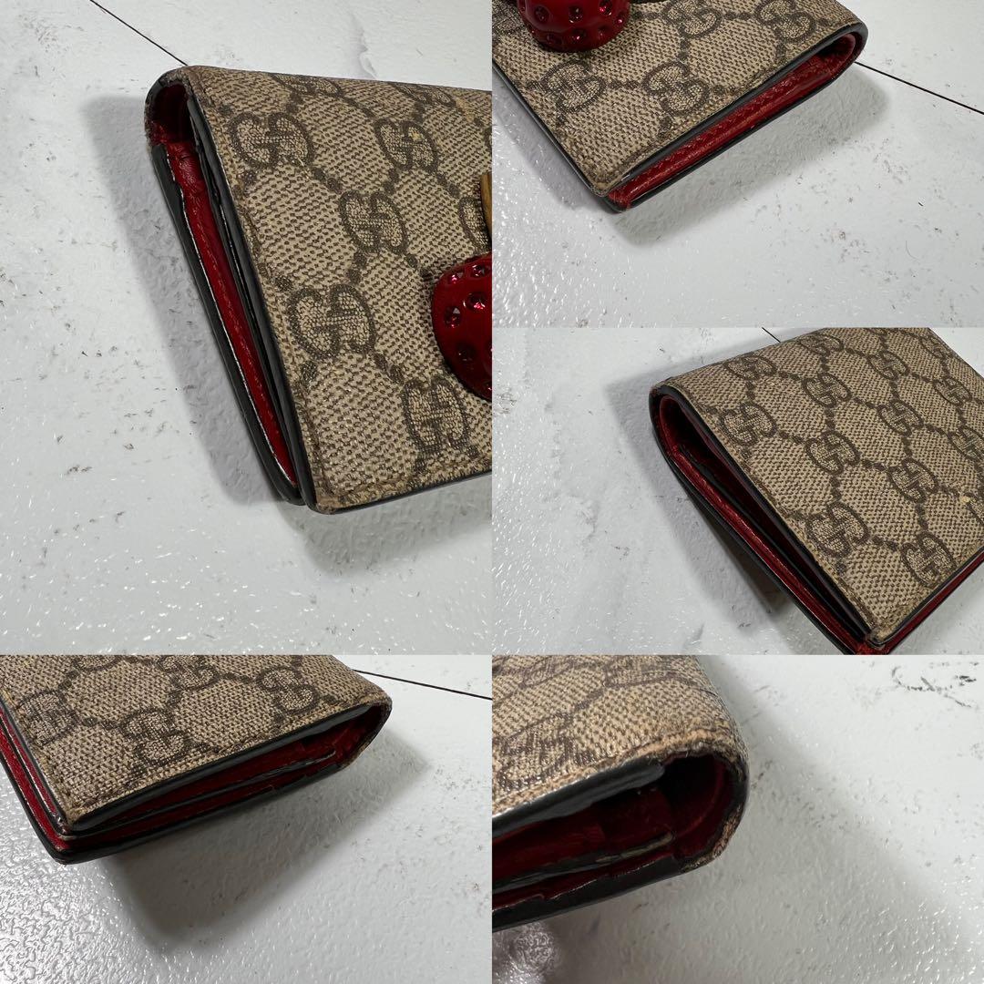 GUCCI グッチ GGスプリーム 2つ折り財布 さくらんぼ インターロッキング