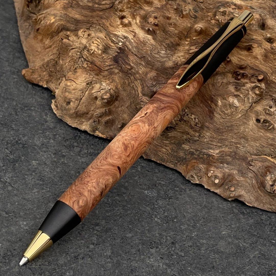 野原工芸似シャーペン　0.5m MIKU屋　花梨瘤杢　　工房楔　こぶた工房　木軸