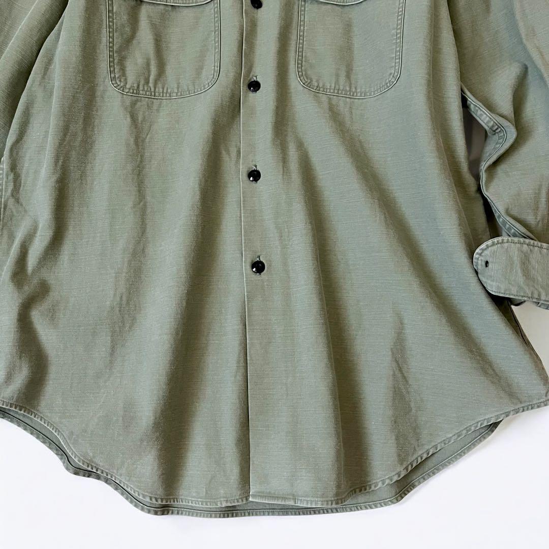 極美品 希少サイズ(2)マディソンブルー バックサテンハンプトンシャツ カーキ