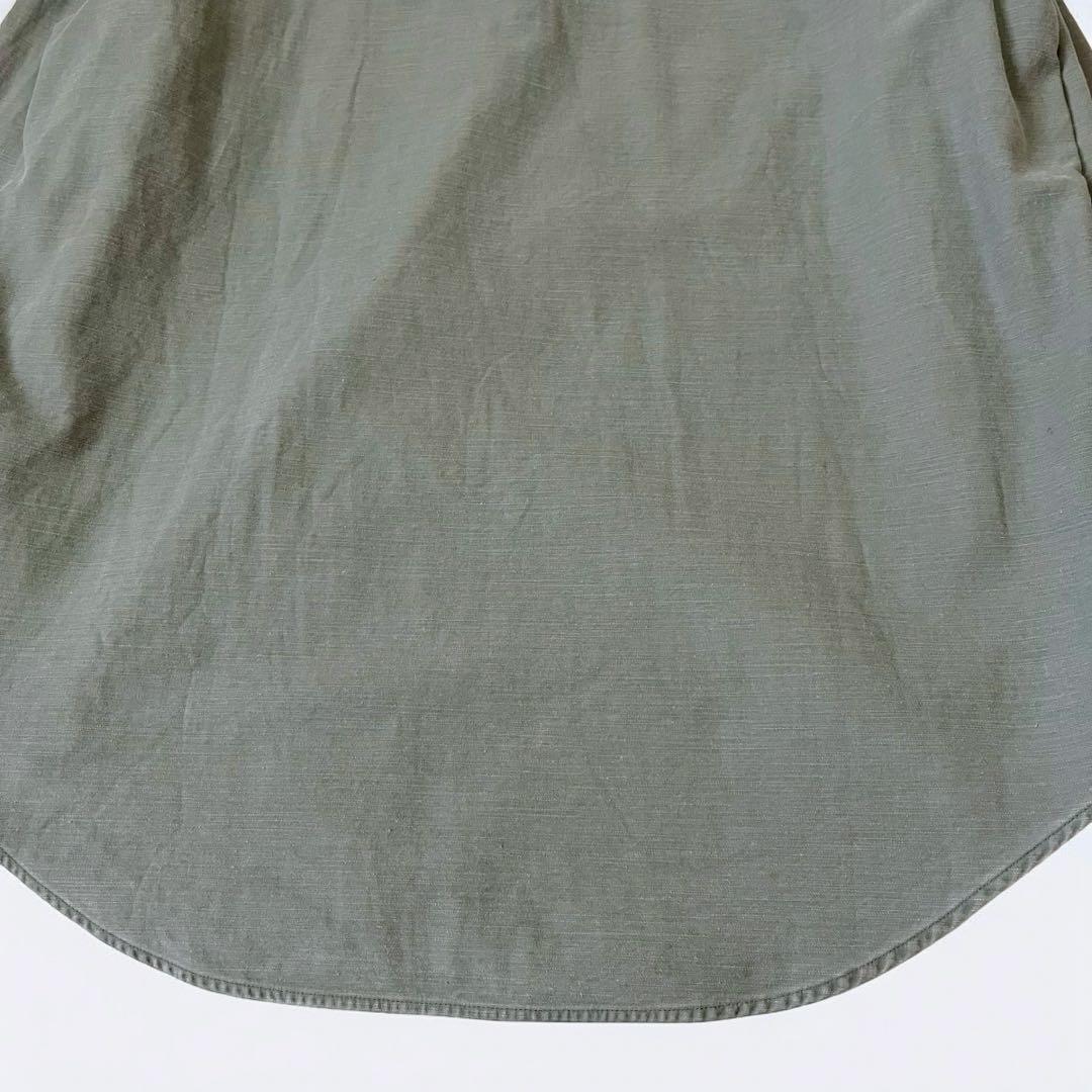 極美品 希少サイズ(2)マディソンブルー バックサテンハンプトンシャツ カーキ