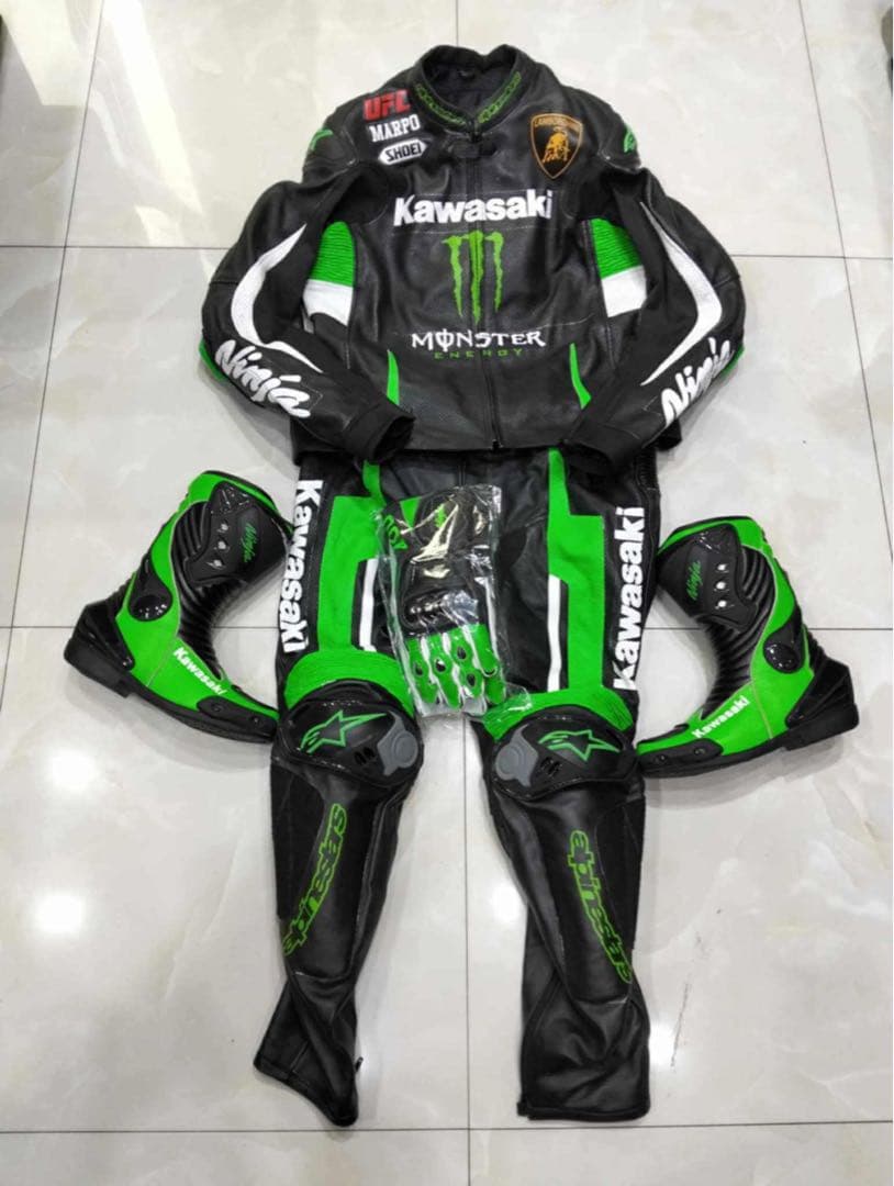 Kawasaki Ninja レザー ツナギ モンスターエナジー3セット