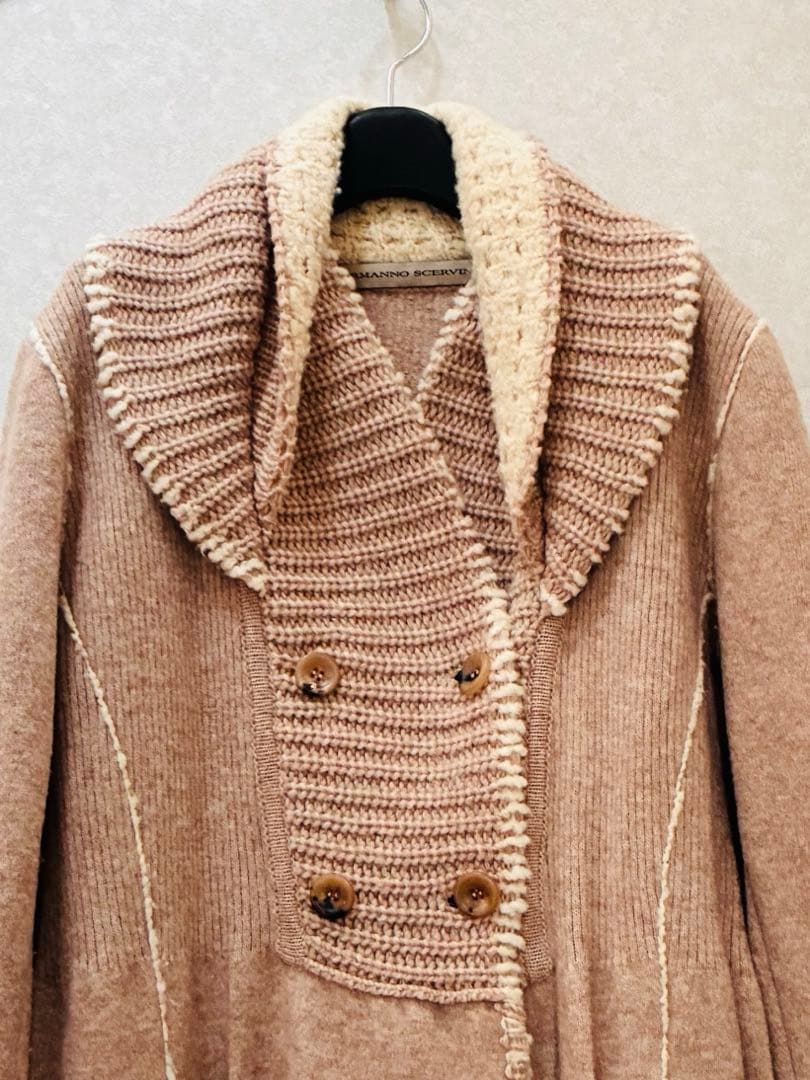 エルマンノシェルビーノ☆ウールカシミヤ混　ニットコート　ユキトリイ　ランバン